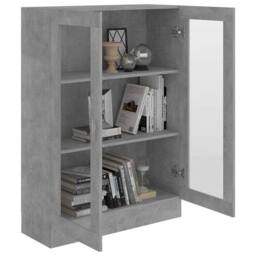 Berkfield Home Vitrine Cabinet Concrete Grey 82.5x30.5x115 cm Engineered Wood - thumbnail 4
