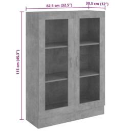 Berkfield Home Vitrine Cabinet Concrete Grey 82.5x30.5x115 cm Engineered Wood - thumbnail 8