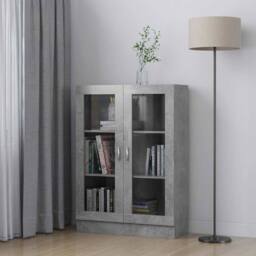 Berkfield Home Vitrine Cabinet Concrete Grey 82.5x30.5x115 cm Engineered Wood - thumbnail 2