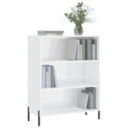 Berkfield Home Shelf Cabinet High Gloss White 69.5x32.5x90 cm Engineered Wood - thumbnail 3