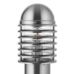 Loops 4 PACK Outdoor Post Bollard Light Polished Steel Vandal Proof External Pathway in Metallics - thumbnail 4