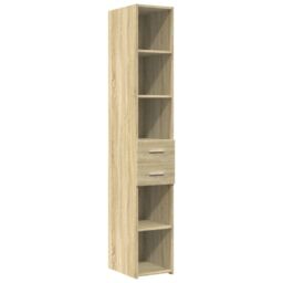 Berkfield Home Highboard Sonoma Oak 30x42.5x185 cm Engineered Wood in Brown - thumbnail 2