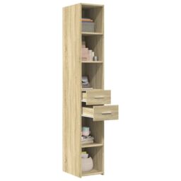 Berkfield Home Highboard Sonoma Oak 30x42.5x185 cm Engineered Wood in Brown - thumbnail 3