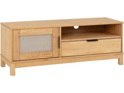Seconique Corona Rattan 1 Door 1 Drawer TV Unit in Natural - thumbnail 2