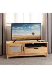 Seconique Corona Rattan 1 Door 1 Drawer TV Unit in Natural