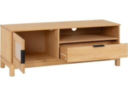 Seconique Corona Rattan 1 Door 1 Drawer TV Unit in Natural - thumbnail 4