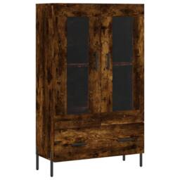 Berkfield Home Highboard Smoked Oak 69.5x31x115 cm Engineered Wood in Brown - thumbnail 1