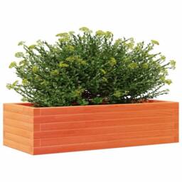 Berkfield Home Decorative Garden Planter Wax Brown 90x40x23 cm Solid Wood Pine - Size: 90 x 40 x 23 cm - thumbnail 4