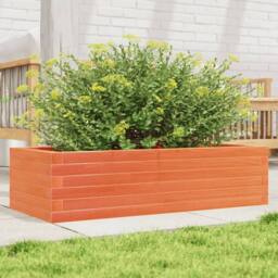 Berkfield Home Decorative Garden Planter Wax Brown 90x40x23 cm Solid Wood Pine - Size: 90 x 40 x 23 cm - thumbnail 2