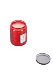 Living and Home Embossing Glass Cup Soy Wax Scented Candle with Lid in Red - thumbnail 4