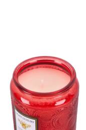 Living and Home Embossing Glass Cup Soy Wax Scented Candle with Lid in Red - thumbnail 5