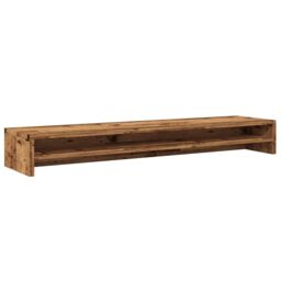 Berkfield Home Monitor Stand Old Wood 100x24x13 cm Engineered Wood in Brown - Size: 100 x 24 x 13 cm - thumbnail 2