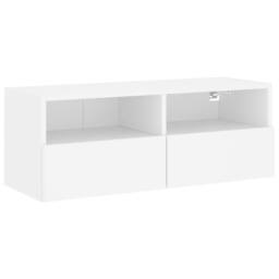 Berkfield Home TV Wall Cabinet White 80x30x30 cm Engineered Wood - Size: 80 x 30 x 30 cm - thumbnail 1