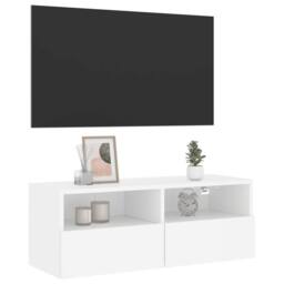 Berkfield Home TV Wall Cabinet White 80x30x30 cm Engineered Wood - Size: 80 x 30 x 30 cm - thumbnail 5