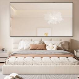 CASSILANDO Full Length Mirror/Standing Wall Mirror with Aluminum Alloy Frame in Black - Size: 165 cm x 60 cm x 1.4 cm - thumbnail 2