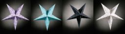 Orsina Sturdy 4 Assorted Paper Stars Shades, Hanging Star Paper Lampshades For Bedroom, Origami Star Paper Decor - thumbnail 1