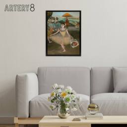 "Artery8 Dancer with Bouquet Bowing Edgar Degas Vintage Framed Canvas Wall Art - Size: W12"" x H16""" - thumbnail 3