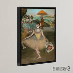 "Artery8 Dancer with Bouquet Bowing Edgar Degas Vintage Framed Canvas Wall Art - Size: W12"" x H16""" - thumbnail 2