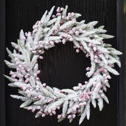 Dibor Hampton Frosted Berries Xmas Wreath Front Door Christmas Wreath 50cm in Green - thumbnail 1