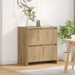 Berkfield Home Sideboard with Door Artisan oak 70 x 41 x 75 cm Engineered wood in Brown - thumbnail 4