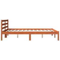 Berkfield Home Bed Frame without Mattress Wax Brown 135x190 cm Double Solid Wood Pine - thumbnail 5