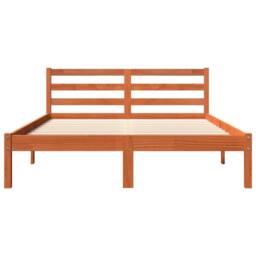 Berkfield Home Bed Frame without Mattress Wax Brown 135x190 cm Double Solid Wood Pine - thumbnail 4