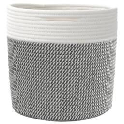 Berkfield Home Storage Baskets 2 pcs Grey & White √ò28x28 cm Cotton - Size: 28x28 cm - thumbnail 6