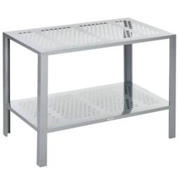 NESTLUNE 2-Tier Plant Stand Storage Organizer Steel Display Shelf in Grey - Size: 100 cm x 15 cm - thumbnail 1