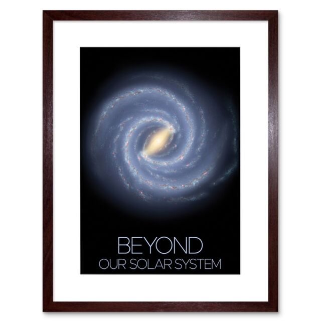 "Artery8 Wall Art Print NASA Beyond Solar System Milky Way Spiral Galaxy Poster Artwork Framed 9X7 Inch in Brown - Size: W7"" x H9""" - image 1