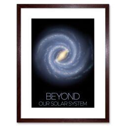 "Artery8 Wall Art Print NASA Beyond Solar System Milky Way Spiral Galaxy Poster Artwork Framed 9X7 Inch in Brown - Size: W7"" x H9""" - thumbnail 1