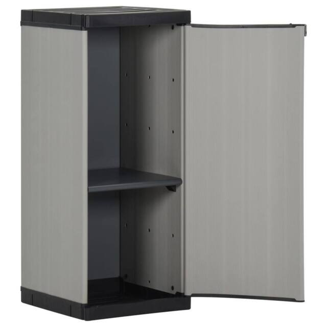 Berkfield Home Garden Storage Cabinet with 1 Shelf Grey & Black 35x40x85 cm - Size: 35 x 40 x 85 cm - image 1