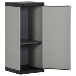 Berkfield Home Garden Storage Cabinet with 1 Shelf Grey & Black 35x40x85 cm - Size: 35 x 40 x 85 cm - thumbnail 1