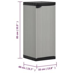 Berkfield Home Garden Storage Cabinet with 1 Shelf Grey & Black 35x40x85 cm - Size: 35 x 40 x 85 cm - thumbnail 9