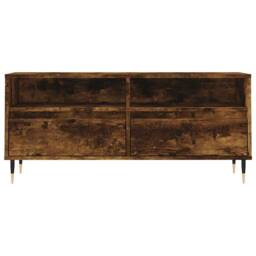 Berkfield Home TV Cabinet Smoked Oak 100x34.5x44.5 cm Engineered Wood in Brown - thumbnail 5