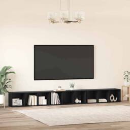 Berkfield Home TV Cabinet 3 pcs Black oak 37 x 35 x 107.5 cm Engineered wood - thumbnail 4