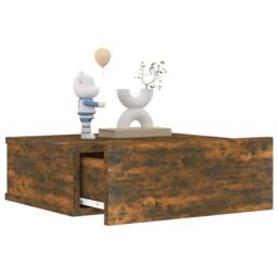 Berkfield Home Floating Nightstands 2 pcs Smoked Oak 40x30x15cm Engineered Wood in Brown - Size: 40 x 30 x 15 cm - thumbnail 5