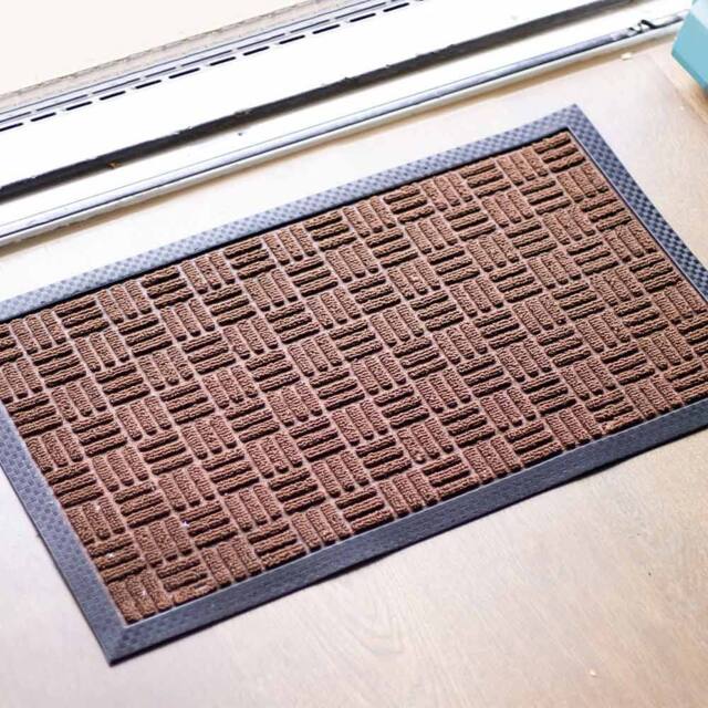 Voltico Textured Coir Doormat with Non-Slip Latex Backing - 40 × 70 cm in Brown - Size: 100 cm diameter - image 1