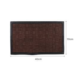 Voltico Textured Coir Doormat with Non-Slip Latex Backing - 40 × 70 cm in Brown - Size: 100 cm diameter - thumbnail 5
