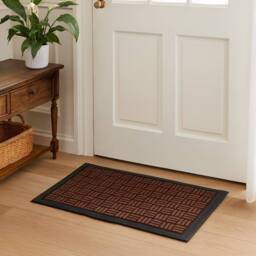 Voltico Textured Coir Doormat with Non-Slip Latex Backing - 40 × 70 cm in Brown - Size: 100 cm diameter - thumbnail 2