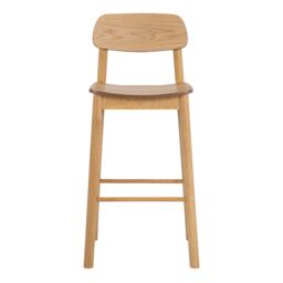 Furniture To Go Barlow Bar Stool in Matt Oak Set of 2 in Light Brown - thumbnail 2