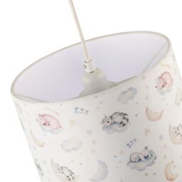 Happy Homewares Fun & Cosy Baby Velvet Lamp Shade with Stars Clouds & Animals in White - Size: 10 inches - thumbnail 3