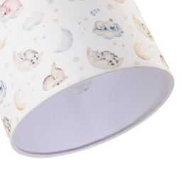 Happy Homewares Fun & Cosy Baby Velvet Lamp Shade with Stars Clouds & Animals in White - Size: 10 inches - thumbnail 5