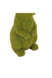 Living and Home Flocked Standing Rabbit Garden Ornament Resin Bunny for Lawn, Patio & Outdoor Decor in Green - thumbnail 6