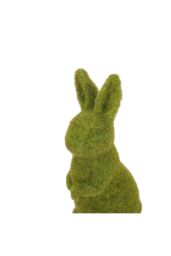 Living and Home Flocked Standing Rabbit Garden Ornament Resin Bunny for Lawn, Patio & Outdoor Decor in Green - thumbnail 5
