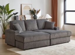 HOB Furniture Chicago Luxury Cinema Sofa in Cord in Green - thumbnail 3