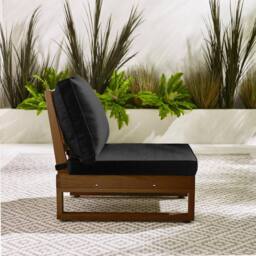 FurnitureboxUK 2x Brisa Wood Garden Chairs Set in Walnut - thumbnail 4