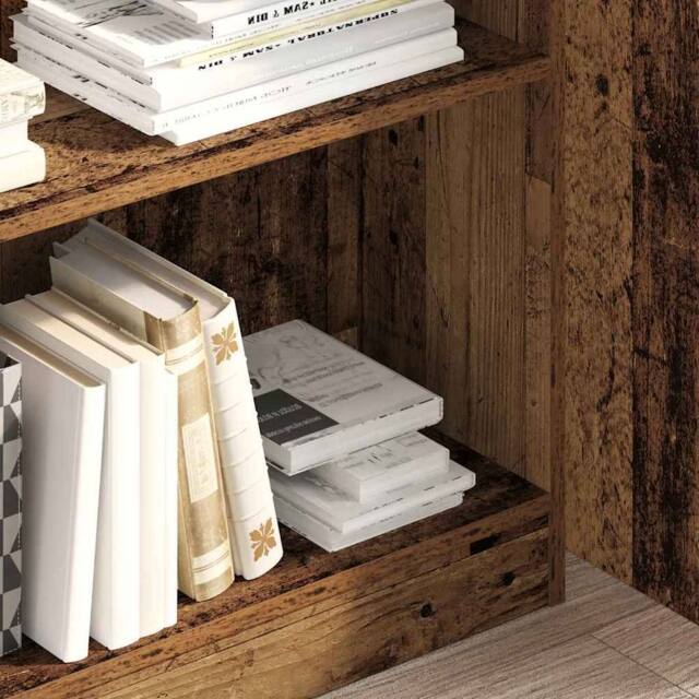 Berkfield Home Decorative Bookcase Old Wood 80x24x109 cm Engineered Wood in Brown - Size: 80 x 24 x 109 cm - image 1