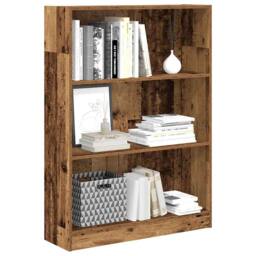 Berkfield Home Decorative Bookcase Old Wood 80x24x109 cm Engineered Wood in Brown - Size: 80 x 24 x 109 cm - thumbnail 4