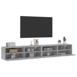 Berkfield Home TV Wall Cabinets 2 pcs Concrete Grey 100x30x30 cm Engineered Wood - Size: 100 x 30 x 30 cm - thumbnail 5