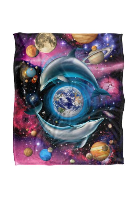 JQ Licensing Royce Mcclure Dolphin Universe Silky Touch Super Soft Throw Blanket 152 X 127 cm in White - image 1